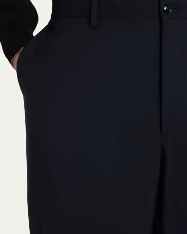 Giorgio Armani Men's Virgin Wool Flat Front Trousers | Thumbnail 5 Giorgio Armani Men's Virgin Wool Flat Front Trousers | Thumbnail 5