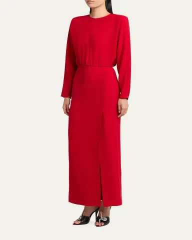 Valentino Garavani Cutout Silk Column Maxi Dress | Thumbnail 4