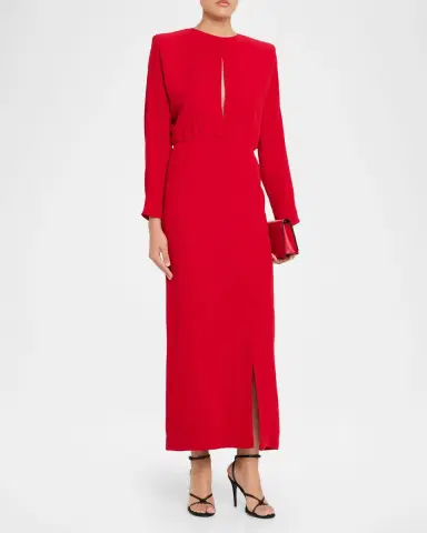 Valentino Garavani Cutout Silk Column Maxi Dress | Thumbnail 8