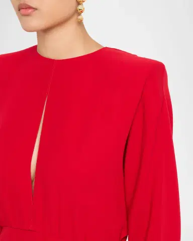 Valentino Garavani Cutout Silk Column Maxi Dress | Thumbnail 9
