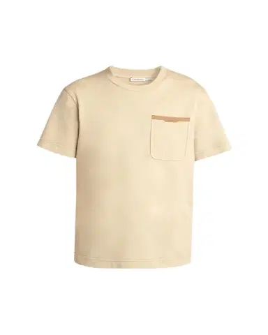 Moncler Men's Leather-Trim Pocket Cotton T-Shirt | Thumbnail 1 Moncler Men's Leather-Trim Pocket Cotton T-Shirt | Thumbnail 1
