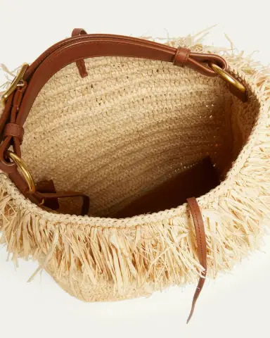 Saint Laurent Roady Fringed Raffia Shoulder Bag | Thumbnail 4 Saint Laurent Roady Fringed Raffia Shoulder Bag | Thumbnail 4