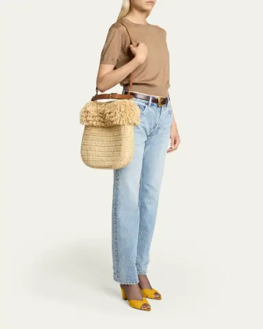 Saint Laurent Roady Fringed Raffia Shoulder Bag | Thumbnail 5 Saint Laurent Roady Fringed Raffia Shoulder Bag | Thumbnail 5