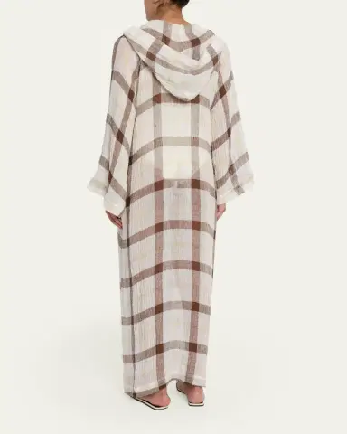 Lisa Marie Fernandez Plaid Maxi Beach Cape | Thumbnail 3