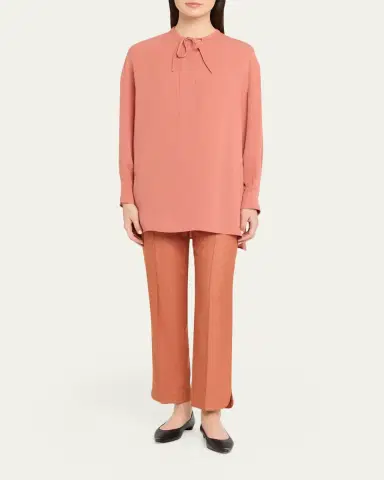 Giorgio Armani Triple Silk Georgette Neck-Tie Blouse | Thumbnail 2