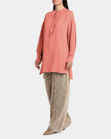 Giorgio Armani Triple Silk Georgette Neck-Tie Blouse | Thumbnail 6