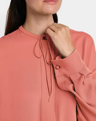 Giorgio Armani Triple Silk Georgette Neck-Tie Blouse | Thumbnail 9