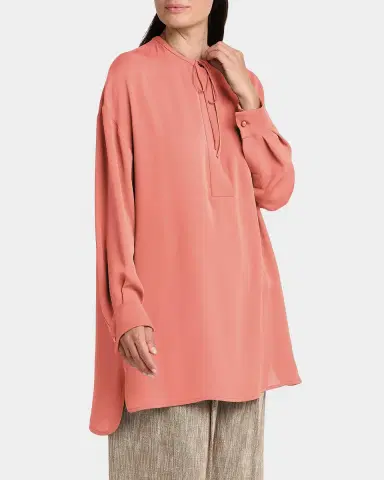 Giorgio Armani Triple Silk Georgette Neck-Tie Blouse | Thumbnail 10