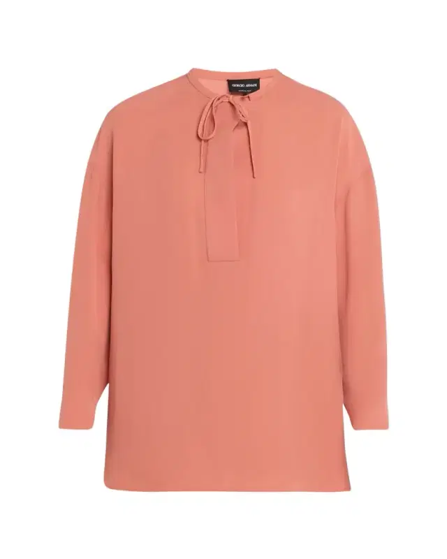 Triple Silk Georgette Neck-Tie Blouse