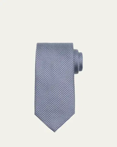 Brioni Men's Micro Triangle Silk Jacquard Tie | Thumbnail 2