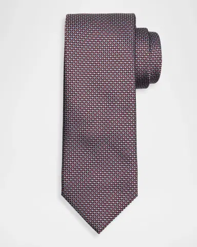 Brioni Men's Micro Triangle Silk Jacquard Tie | Thumbnail 4