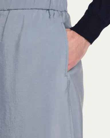 Giorgio Armani Men's Silk Wide-Leg Trousers | Thumbnail 5 Giorgio Armani Men's Silk Wide-Leg Trousers | Thumbnail 5