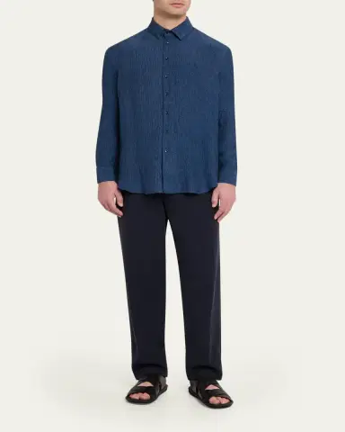 Giorgio Armani Men's Silk Button-Down Shirt | Thumbnail 2