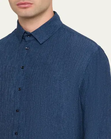 Giorgio Armani Men's Silk Button-Down Shirt | Thumbnail 5
