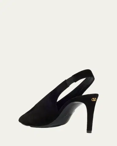 Valentino Garavani 85mm Suede Slingback Sandals | Thumbnail 4