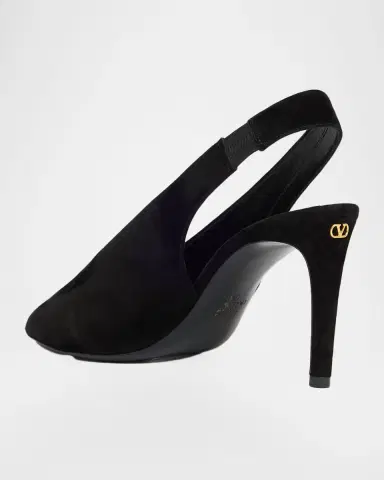 Valentino Garavani 85mm Suede Slingback Sandals | Thumbnail 8