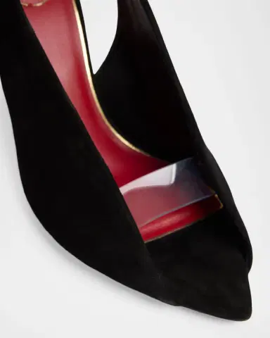 Valentino Garavani 85mm Suede Slingback Sandals | Thumbnail 9