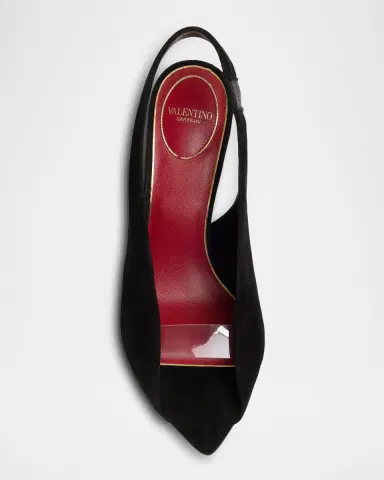 Valentino Garavani 85mm Suede Slingback Sandals | Thumbnail 10