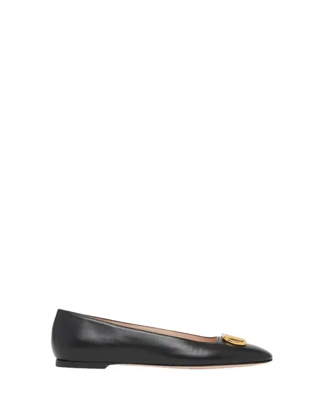 Valentino Garavani VLogo Signature Leather Ballerina Flats