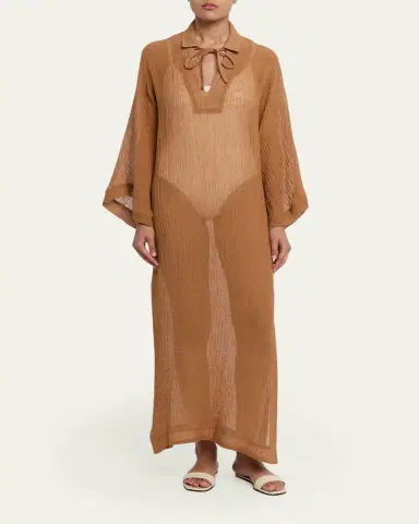 Lisa Marie Fernandez Gauze Tunic Caftan Coverup | Thumbnail 2 Lisa Marie Fernandez Gauze Tunic Caftan Coverup | Thumbnail 2