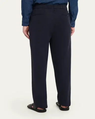 Giorgio Armani Men's Single-Pleat Linen Canvas Trousers | Thumbnail 3 Giorgio Armani Men's Single-Pleat Linen Canvas Trousers | Thumbnail 3