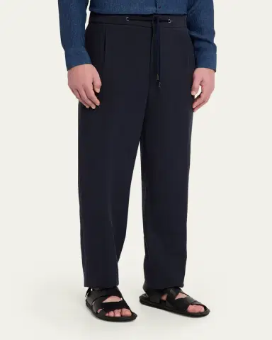 Giorgio Armani Men's Single-Pleat Linen Canvas Trousers | Thumbnail 4 Giorgio Armani Men's Single-Pleat Linen Canvas Trousers | Thumbnail 4
