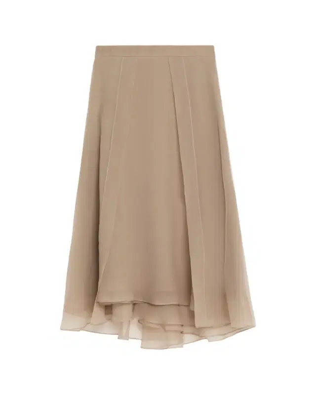 Brunello Cucinelli Crispy Silk Organza Overlay Midi Skirt