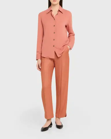Giorgio Armani Silk Wool Straight-Leg Trousers | Thumbnail 6 Giorgio Armani Silk Wool Straight-Leg Trousers | Thumbnail 6