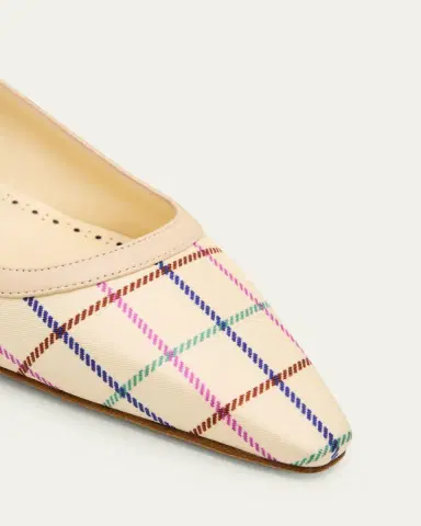 Manolo Blahnik Filotas Plaid Silk Ballerina Flats | Thumbnail 3