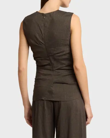 Proenza Schouler White Label Anoushka Ruched Slub Linen Top | Thumbnail 12 Proenza Schouler White Label Anoushka Ruched Slub Linen Top | Thumbnail 12