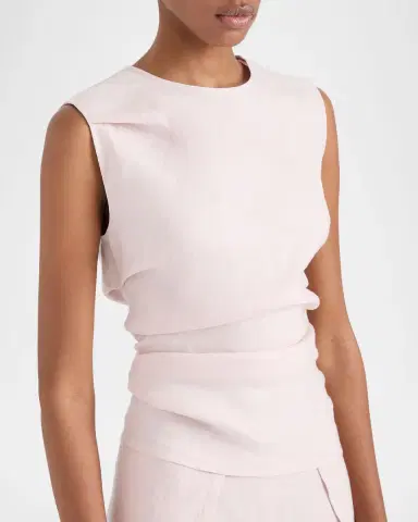 Proenza Schouler White Label Anoushka Ruched Slub Linen Top | Thumbnail 9 Proenza Schouler White Label Anoushka Ruched Slub Linen Top | Thumbnail 9