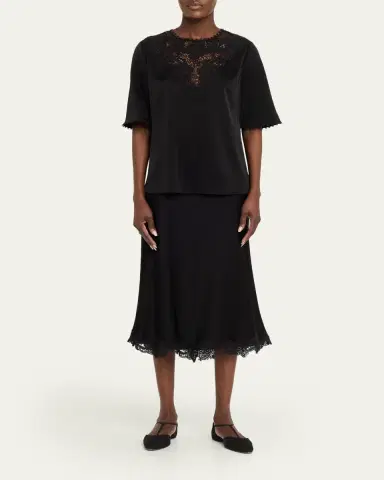 Kobi Halperin Brooks Lace-Trim Midi Skirt | Thumbnail 2 Kobi Halperin Brooks Lace-Trim Midi Skirt | Thumbnail 2