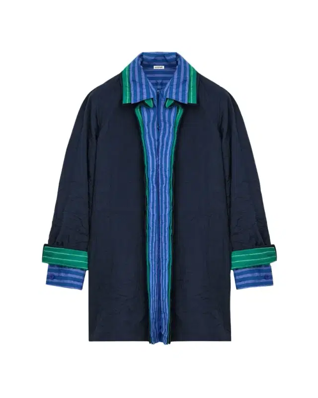Layered Collar Long-Sleeve Shirtdress