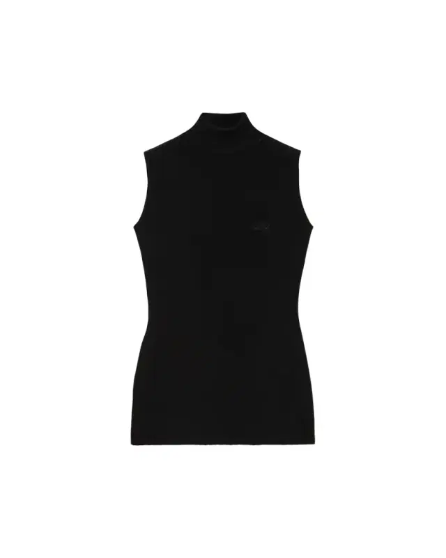 Turtleneck Sleeveless Knit Sweater