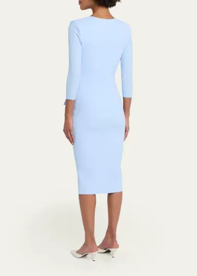 Chiara Boni La Petite Robe Zuhur Side-Ruffle Bodycon Midi Dress | Thumbnail 3