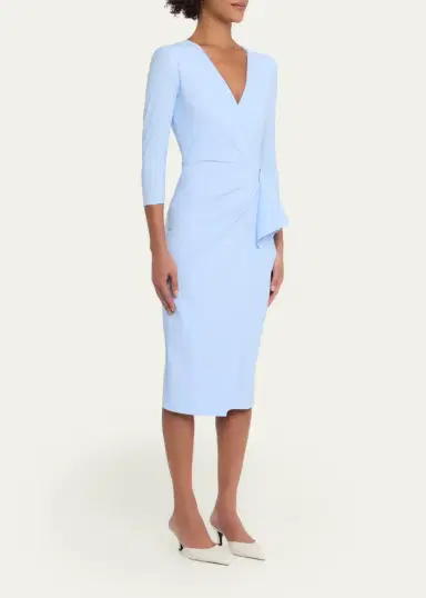 Chiara Boni La Petite Robe Zuhur Side-Ruffle Bodycon Midi Dress | Thumbnail 4