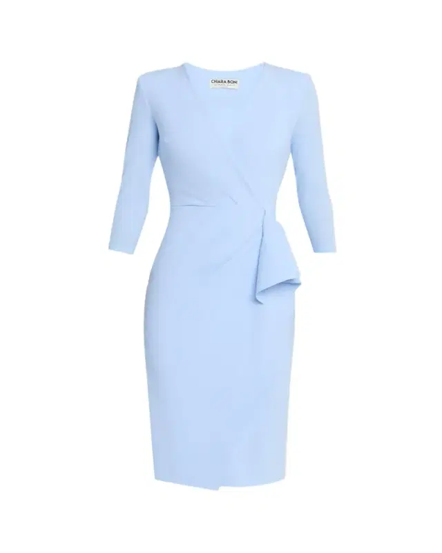 Zuhur Side-Ruffle Bodycon Midi Dress
