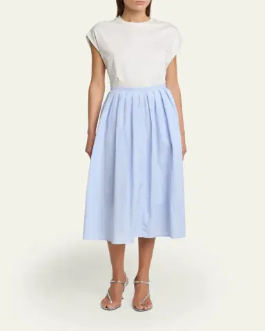 Proenza Schouler White Label Austin A-Line Technical Cotton Skirt | Thumbnail 2
