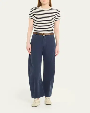 Nili Lotan Alita Striped Cashmere Rib Short-Sleeve Sweater | Thumbnail 2 Nili Lotan Alita Striped Cashmere Rib Short-Sleeve Sweater | Thumbnail 2