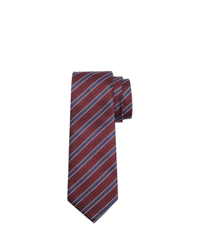 ZEGNA Men's Herringbone Stripe Silk Tie