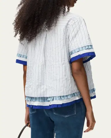 Loewe Short-Sleeve Layered Button-Down Shirt | Thumbnail 3 Loewe Short-Sleeve Layered Button-Down Shirt | Thumbnail 3