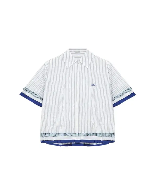 Short-Sleeve Layered Button-Down Shirt