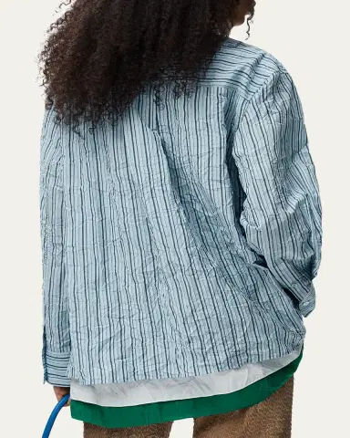 Loewe Striped Crinkled Cotton Button-Down Shirt | Thumbnail 3