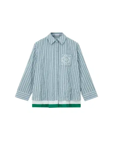 Loewe Striped Crinkled Cotton Button-Down Shirt | Thumbnail 1
