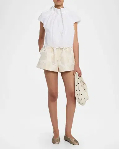 Simone Rocha Eyelet Embroidered Sculpted-Neck Cap-Sleeve Top | Thumbnail 6 Simone Rocha Eyelet Embroidered Sculpted-Neck Cap-Sleeve Top | Thumbnail 6