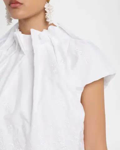 Simone Rocha Eyelet Embroidered Sculpted-Neck Cap-Sleeve Top | Thumbnail 9 Simone Rocha Eyelet Embroidered Sculpted-Neck Cap-Sleeve Top | Thumbnail 9