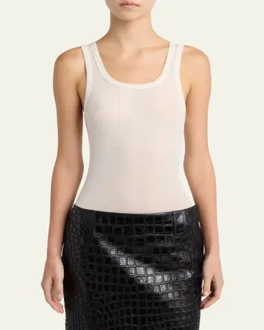 Versace Scoop-Neck Ribbed Wool Tank Top | Thumbnail 4