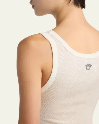 Versace Scoop-Neck Ribbed Wool Tank Top | Thumbnail 5