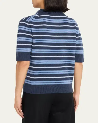 TWP Slightly Oversized Striped Cashmere Polo | Thumbnail 3 TWP Slightly Oversized Striped Cashmere Polo | Thumbnail 3