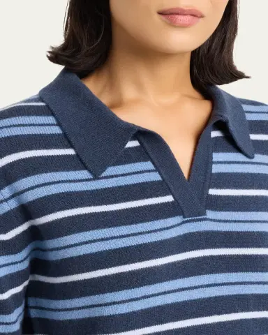 TWP Slightly Oversized Striped Cashmere Polo | Thumbnail 5 TWP Slightly Oversized Striped Cashmere Polo | Thumbnail 5
